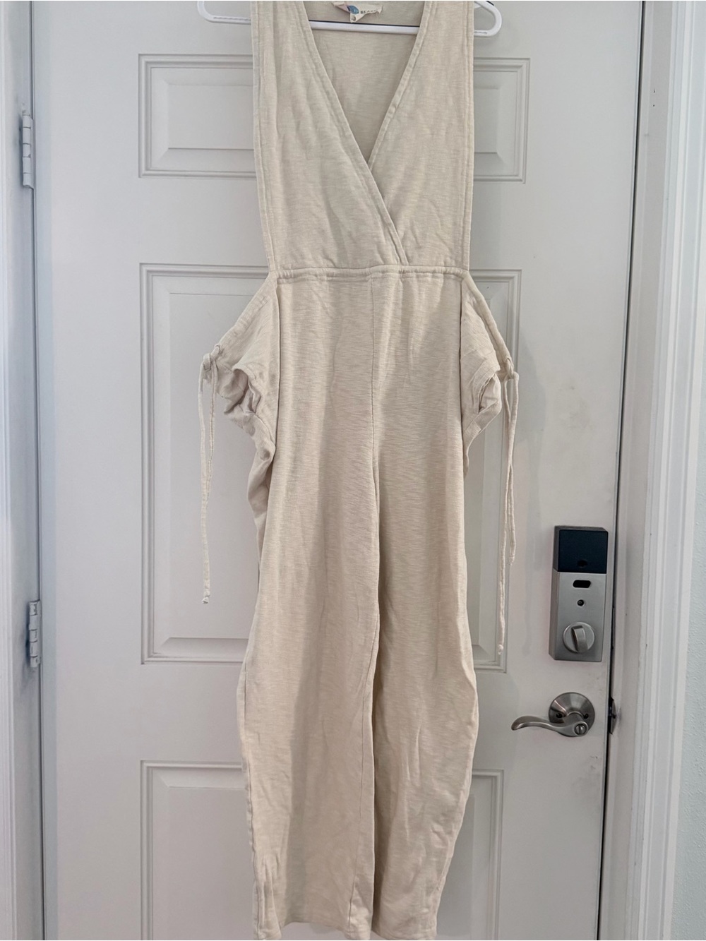Free People FP Beach Let's Chill Jumpsuit S | Cream Tan